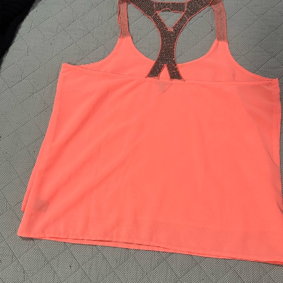 Charlotte Russe Coral Pink Sleeveless Top embellishments with beads. - Picture 7 of 7